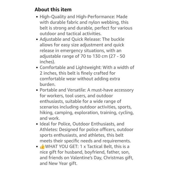 Men's Tactical Belt, 1.5 Inches Heavy Duty Military Style Buckle Belt Camouflage - Picture 7 of 7